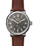47mm Runwell Men's Watch, Cool Gray/Cognac