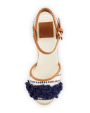 Shaw Striped Espadrille Wedge Pump, Light Natural/Navy Sea/Royal Tan