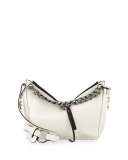 Raven Mini Napa Leather Hobo Bag, White