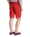 Linen Cargo Shorts, Red
