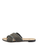 Edgeway Frayed Chain Sandal, Graphite
