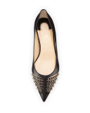 Baretta Studded Red Sole Skimmer Flat, Black