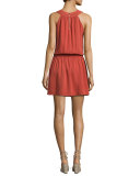Sonja Sleeveless Silk Dress, Burnt Rose