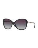 Gradient Check Square Butterfly Sunglasses