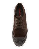 Mud-Guard Suede Low-Top Sneaker, Brown