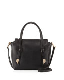 Trillion Leather Satchel Bag, Black