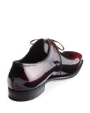 Arca Patent Leather Derby Shoe, Raspberry
