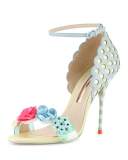 Lilico Floral Ankle-Wrap Sandal, Pearl Blue