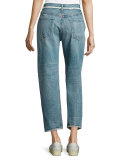 Inside-Out Oversized Boyfriend Jeans, Light Blue