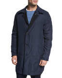 Water-Resistant Reversible Macintosh Coat, Black/Navy