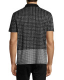 Block-Print Polo Shirt, White