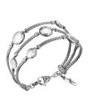 Palu Silver Three-Row Multi Station Bracelet, Size M