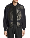 MA01 Leather-Patch Bomber Jacket