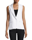 Lorelei Single-Button Vest, White