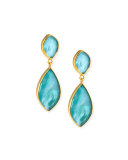 Turquoise Doublet Double-Drop Earrings
