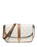 Charlton Large Leather Crossbody Bag, Vanilla