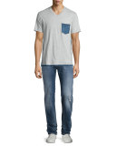 Safado Medium-Wash Straight-Leg Denim Jeans, Blue