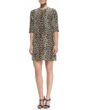 Aubrey Silk Animal-Print Dress