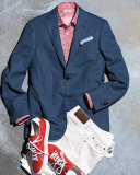 Mini Floral-Print Sport Shirt, Red