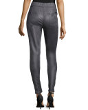 Leather-Like Skinny Ponte Pants 