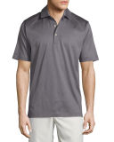 Solid Lisle-Knit Cotton Polo Shirt