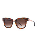 Mondanity Notched Butterfly Sunglasses, Havana