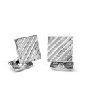 Square Engine Turned Cuff Links