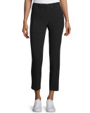 Arrow Cropped Straight-Leg Pants, Black
