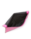 Leo Saffiano Envelope Clutch Bag, Flamingo