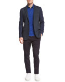 Tonal Patchwork Pants, Navy