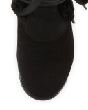 Annabella Shearling Fur-Lined Boot, Black