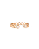 Beads 14K Rose Gold & Diamond Hollow Pinky Ring, Size 3.75