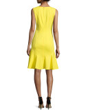 Karen Sleeveless Flounce-Skirt Dress, Daffodil