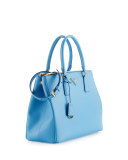Galleria Saffiano Double-Zip Tote Bag, Blue