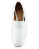Alys Leather Slipper Flat, White