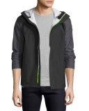 Alderwood Hooded Nylon Shell Jacket, Black