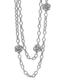 Sterling Silver Love Knot Station Necklace, 34"