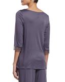 Ginevra 3/4-Sleeve Lounge Top, Basalt