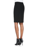 Washable Stretch Crepe Pencil Skirt