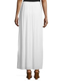 Long Pleated Skirt, White