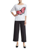 Long-Sleeve Sequined Butterfly Sweater 