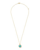 18k Gold Rock Candy Mini Lollipop Diamond Turquoise Necklace