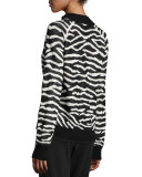 Zebra-Print Zip-Front Jacket 