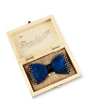 Flintlock Peacock-Feather Bow Tie, Turquoise