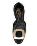 Patent Ballerine Chips d'Orsay Flat, Black