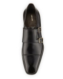 Gianni Double-Monk Strap Loafer, Gray