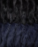 Reversible Rabbit Fur/Ruched Jacket, Black