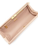 Saffiano East-West Frame Clutch, Blush (Cammeo)