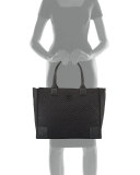 Ella Quilted Nylon Tote Bag, Black