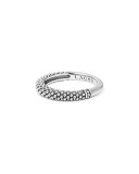 Silver Caviar Stackable Ring, Size 7